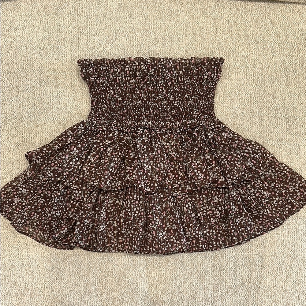 Reset Smocked Floral Brown Women's Skirt